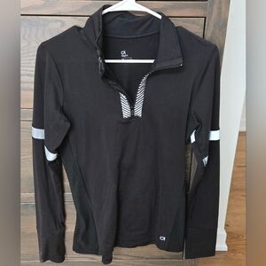 Gap Fit Black Quarter-Zip Pullover With Reflective Details Size Medium